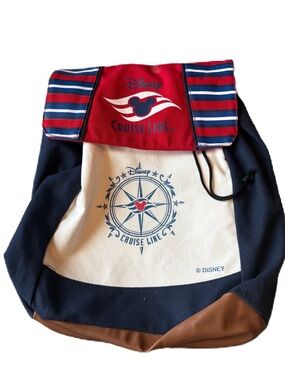 DISNEY CRUISE LINE 16" BACKPACK OVER PULL STRING CANVAS DUFFEL BAG Backpack Book